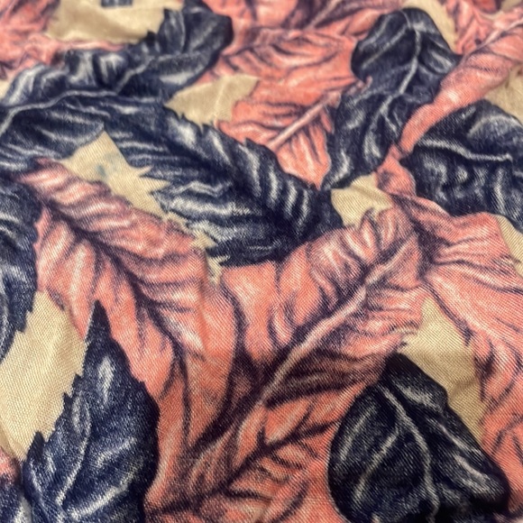 - Vintage Kenz Square Scarf Blue and Pink Coastal Beach Tropical Design - Picture 4 of 6